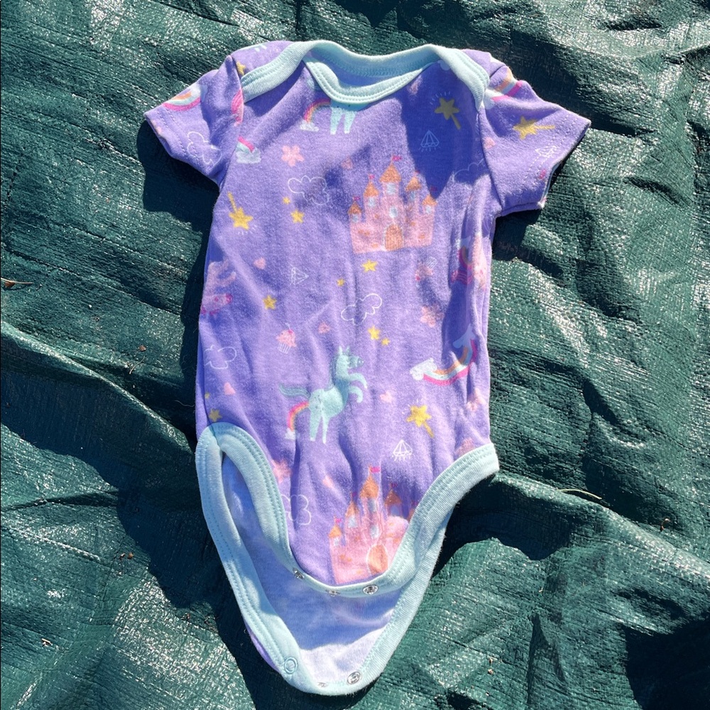 Kidgets Purple and Light Blue Unicorn Onesie